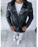 Geaca barbati neagra piele ecologica B2810 D1-5